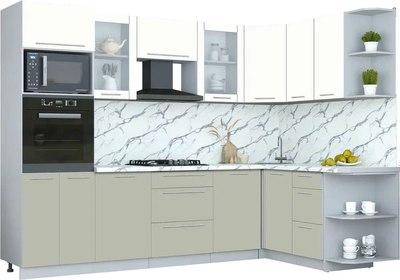Кухонный гарнитур Интерлиния Мила Пластик 1.68x2.8 PR - фото