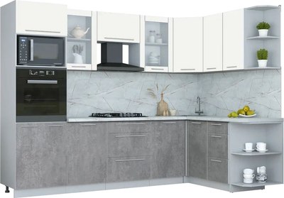 Кухонный гарнитур Интерлиния Мила Пластик 1.68x2.8 PR - фото
