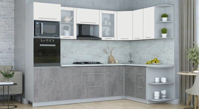 Кухонный гарнитур Интерлиния Мила Пластик 1.68x2.8 PR