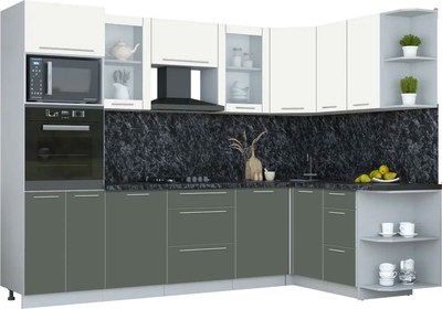 Кухонный гарнитур Интерлиния Мила Пластик 1.68x2.8 PR - фото