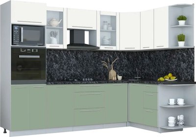 Кухонный гарнитур Интерлиния Мила Пластик 1.68x2.8 PR - фото