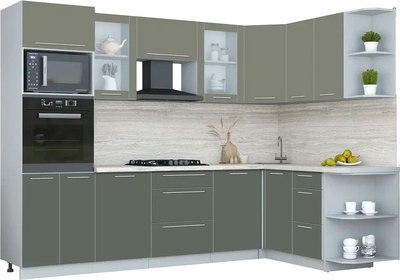 Кухонный гарнитур Интерлиния Мила Пластик 1.68x2.8 PR - фото