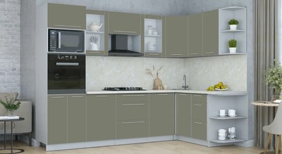 Кухонный гарнитур Интерлиния Мила Пластик 1.68x2.8 PR