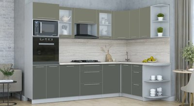 Кухонный гарнитур Интерлиния Мила Пластик 1.68x2.8 PR