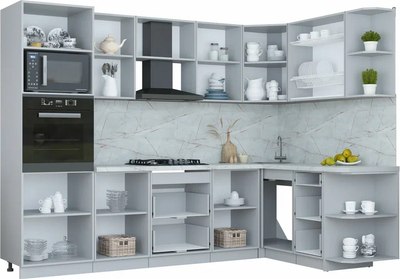 Кухонный гарнитур Интерлиния Мила Пластик 1.68x2.8 PR