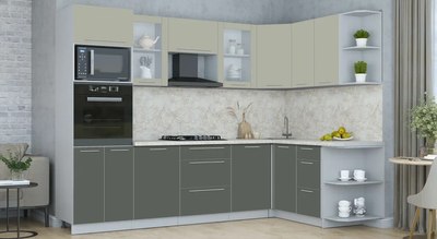 Кухонный гарнитур Интерлиния Мила Пластик 1.68x2.8 PR