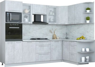 Кухонный гарнитур Интерлиния Мила Пластик 1.68x2.8 PR - фото