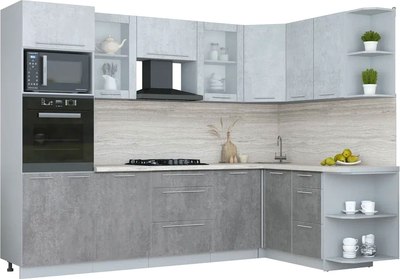 Кухонный гарнитур Интерлиния Мила Пластик 1.68x2.8 PR - фото