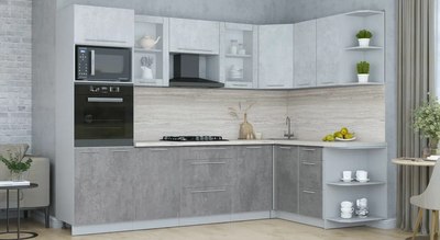 Кухонный гарнитур Интерлиния Мила Пластик 1.68x2.8 PR