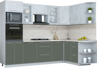 Кухонный гарнитур Интерлиния Мила Пластик 1.68x2.8 PR - фото
