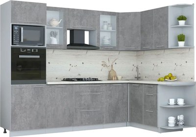 Кухонный гарнитур Интерлиния Мила Пластик 1.68x2.8 PR - фото