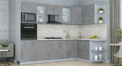 Кухонный гарнитур Интерлиния Мила Пластик 1.68x2.8 PR