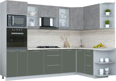 Кухонный гарнитур Интерлиния Мила Пластик 1.68x2.8 PR - фото