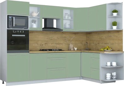 Кухонный гарнитур Интерлиния Мила Пластик 1.68x2.8 PR - фото