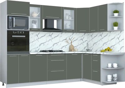 Кухонный гарнитур Интерлиния Мила Пластик 1.68x2.8 PR - фото