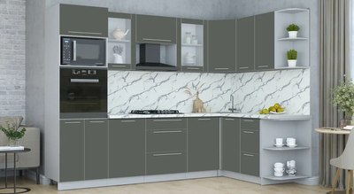 Кухонный гарнитур Интерлиния Мила Пластик 1.68x2.8 PR