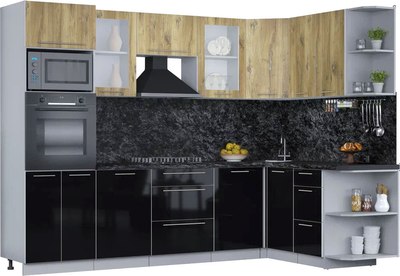 Кухонный гарнитур Интерлиния Мила Пластик 1.68x2.8 PR - фото