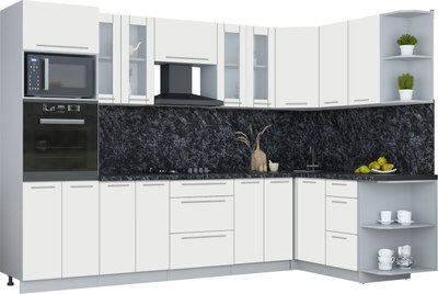 Кухонный гарнитур Интерлиния Мила Пластик 1.68x3.0 PR - фото