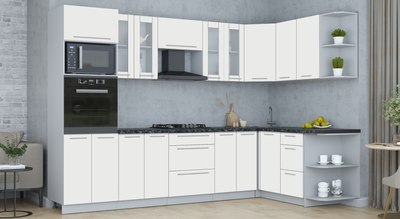 Кухонный гарнитур Интерлиния Мила Пластик 1.68x3.0 PR