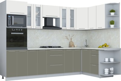 Кухонный гарнитур Интерлиния Мила Пластик 1.68x3.0 PR - фото