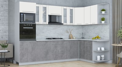 Кухонный гарнитур Интерлиния Мила Пластик 1.68x3.0 PR