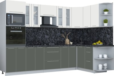 Кухонный гарнитур Интерлиния Мила Пластик 1.68x3.0 PR - фото