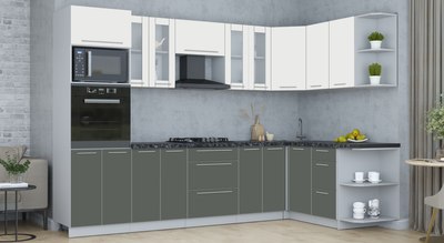 Кухонный гарнитур Интерлиния Мила Пластик 1.68x3.0 PR