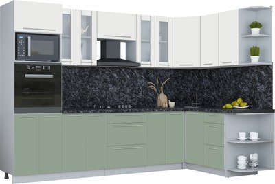 Кухонный гарнитур Интерлиния Мила Пластик 1.68x3.0 PR - фото