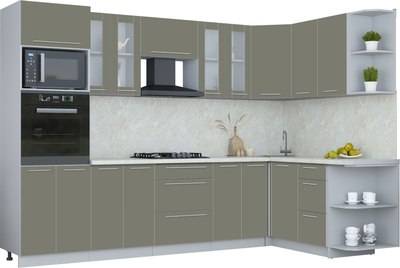 Кухонный гарнитур Интерлиния Мила Пластик 1.68x3.0 PR - фото