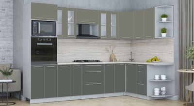 Кухонный гарнитур Интерлиния Мила Пластик 1.68x3.0 PR