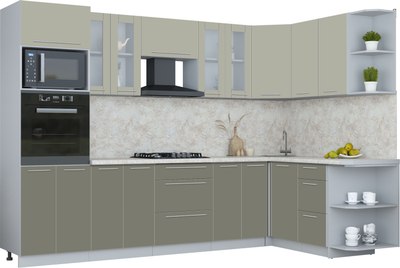 Кухонный гарнитур Интерлиния Мила Пластик 1.68x3.0 PR - фото