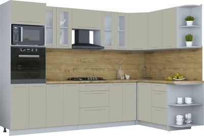 Кухонный гарнитур Интерлиния Мила Пластик 1.68x3.0 PR - фото