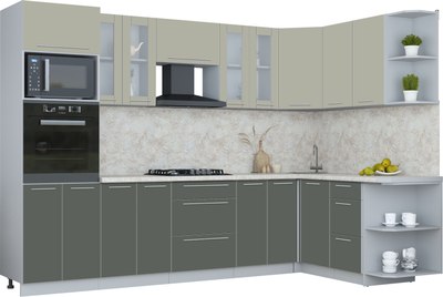 Кухонный гарнитур Интерлиния Мила Пластик 1.68x3.0 PR - фото