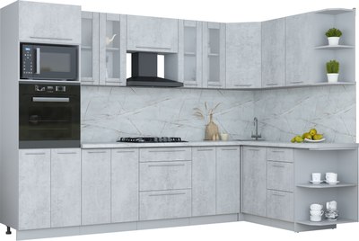 Кухонный гарнитур Интерлиния Мила Пластик 1.68x3.0 PR - фото