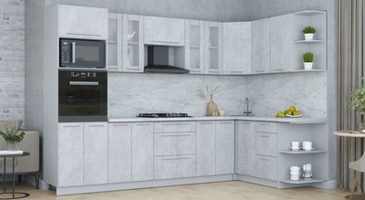 Кухонный гарнитур Интерлиния Мила Пластик 1.68x3.0 PR