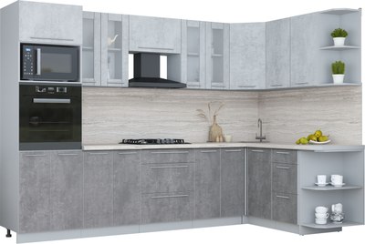 Кухонный гарнитур Интерлиния Мила Пластик 1.68x3.0 PR - фото