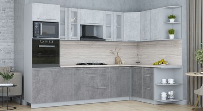 Кухонный гарнитур Интерлиния Мила Пластик 1.68x3.0 PR