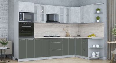 Кухонный гарнитур Интерлиния Мила Пластик 1.68x3.0 PR