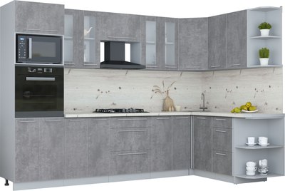 Кухонный гарнитур Интерлиния Мила Пластик 1.68x3.0 PR - фото