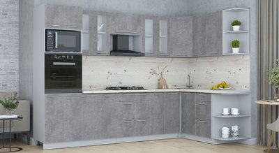 Кухонный гарнитур Интерлиния Мила Пластик 1.68x3.0 PR