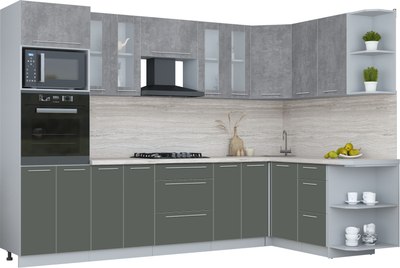 Кухонный гарнитур Интерлиния Мила Пластик 1.68x3.0 PR - фото