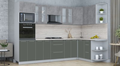 Кухонный гарнитур Интерлиния Мила Пластик 1.68x3.0 PR