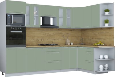 Кухонный гарнитур Интерлиния Мила Пластик 1.68x3.0 PR - фото