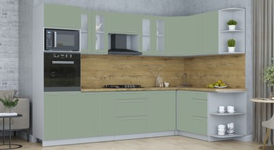 Кухонный гарнитур Интерлиния Мила Пластик 1.68x3.0 PR