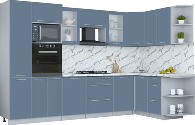 Кухонный гарнитур Интерлиния Мила Пластик 1.68x3.2 PR - фото