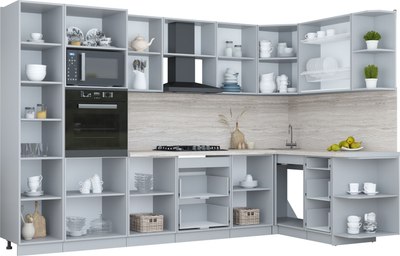 Кухонный гарнитур Интерлиния Мила Пластик 1.68x3.2 PR