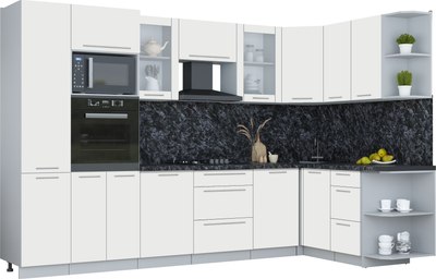 Кухонный гарнитур Интерлиния Мила Пластик 1.68x3.2 PR - фото