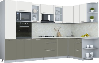Кухонный гарнитур Интерлиния Мила Пластик 1.68x3.2 PR - фото