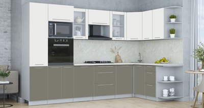 Кухонный гарнитур Интерлиния Мила Пластик 1.68x3.2 PR