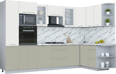 Кухонный гарнитур Интерлиния Мила Пластик 1.68x3.2 PR - фото